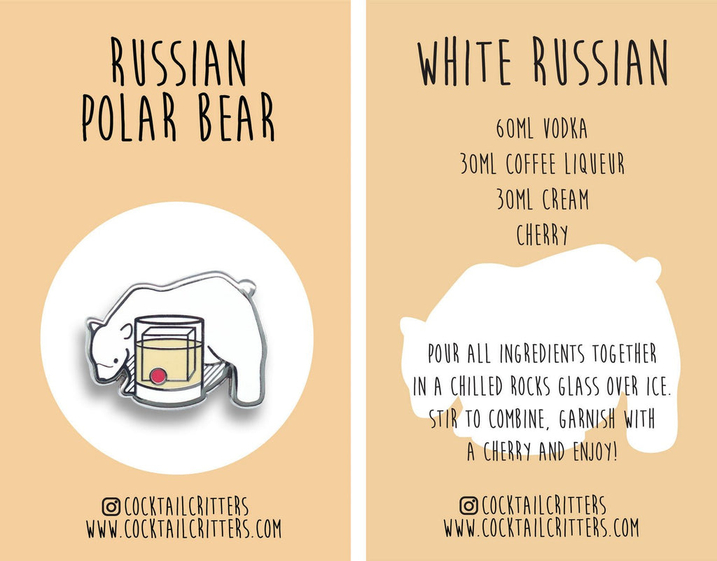 Bear x White Russian Pin - Shop Avnu