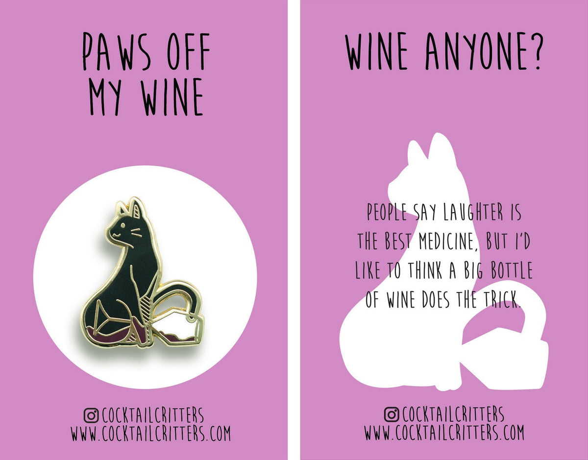 Cat x Wine Pin - Shop Avnu
