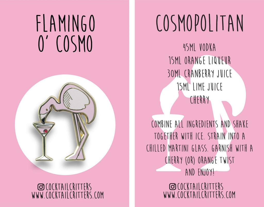 Flamingo x Cosmopolitan Pin - Shop Avnu