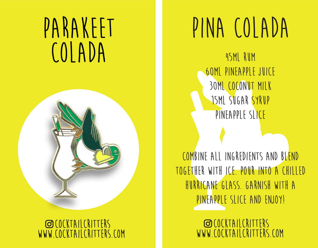 Parakeet x Pina Colada Pin - Shop Avnu