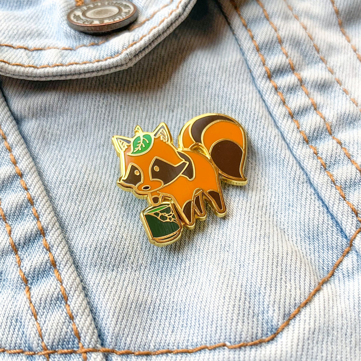 Tanuki x Matcha Tea Pin - Shop Avnu
