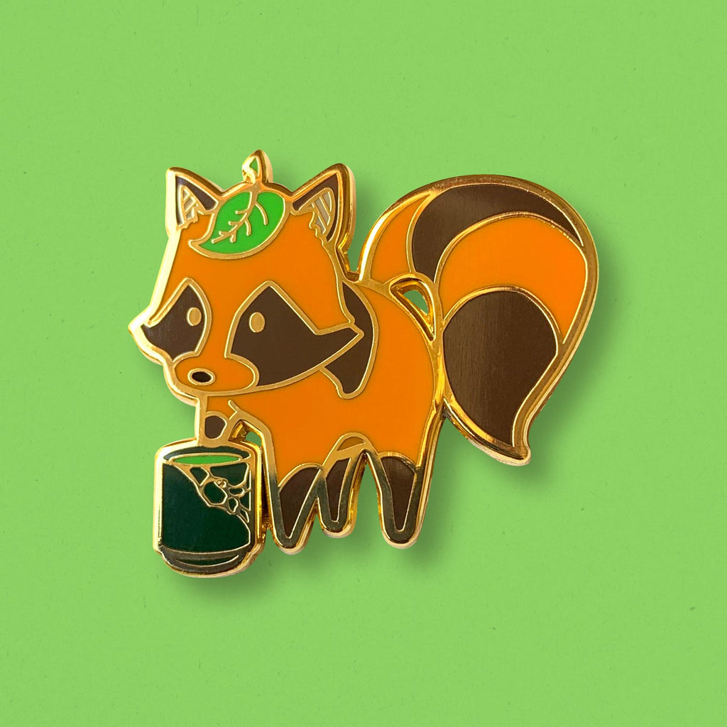Tanuki x Matcha Tea Pin - Shop Avnu