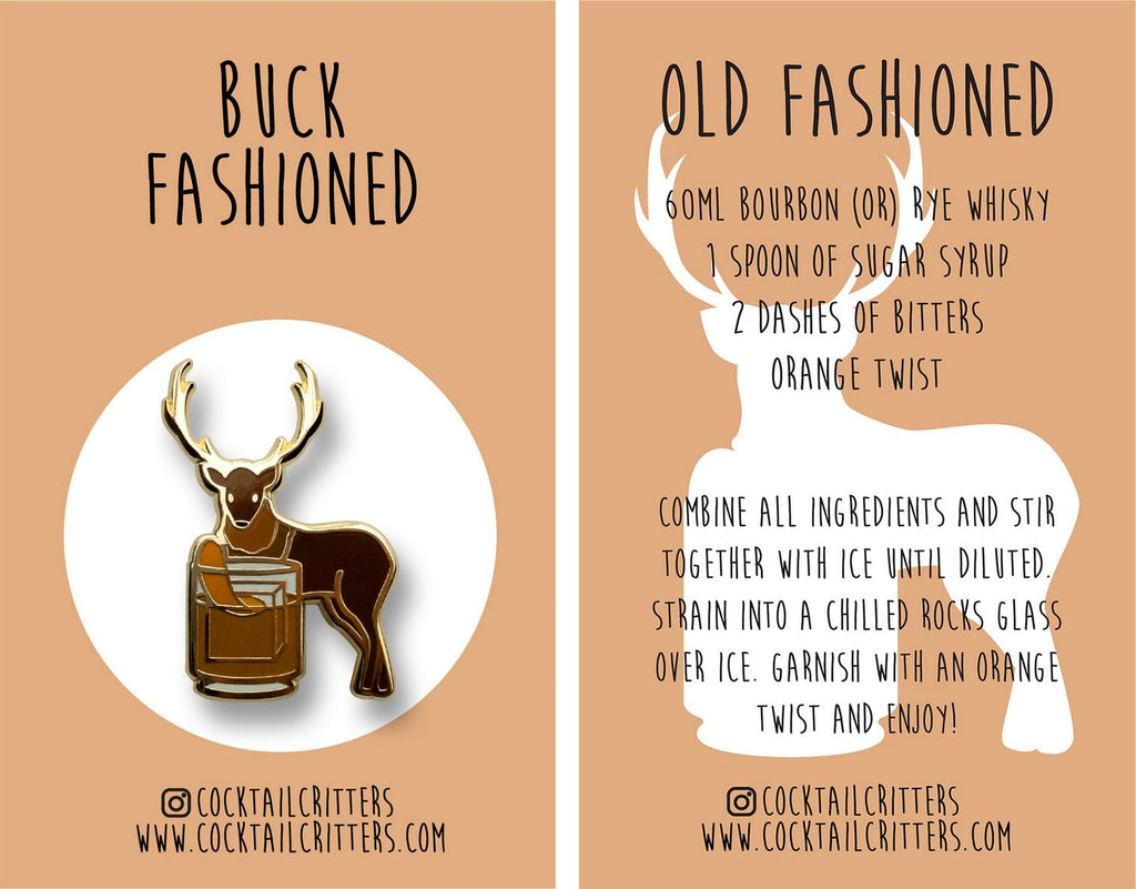 Deer x Old Fashioned Pin - Shop Avnu