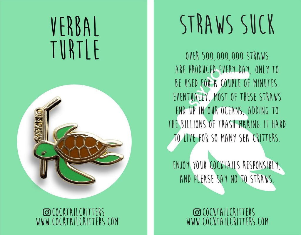 Turtle (No Straws) Pin - Shop Avnu
