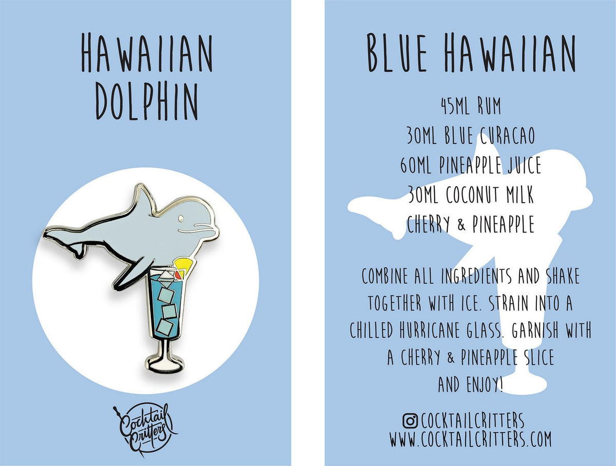 Dolphin x Blue Hawaiian Pin - Shop Avnu