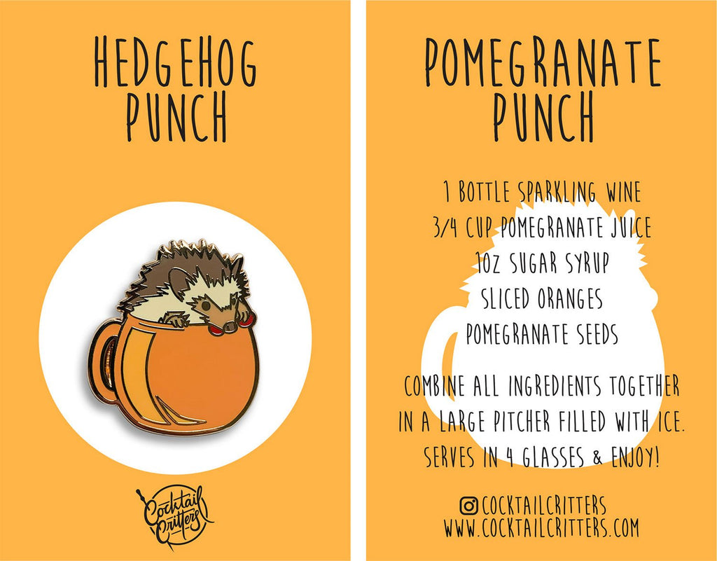Hedgehog Pomegranate Punch Pin - Shop Avnu