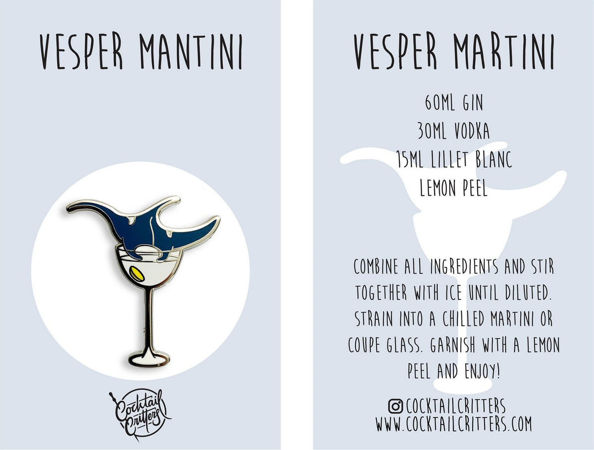 Manta Ray x Vesper Martini Pin - Shop Avnu