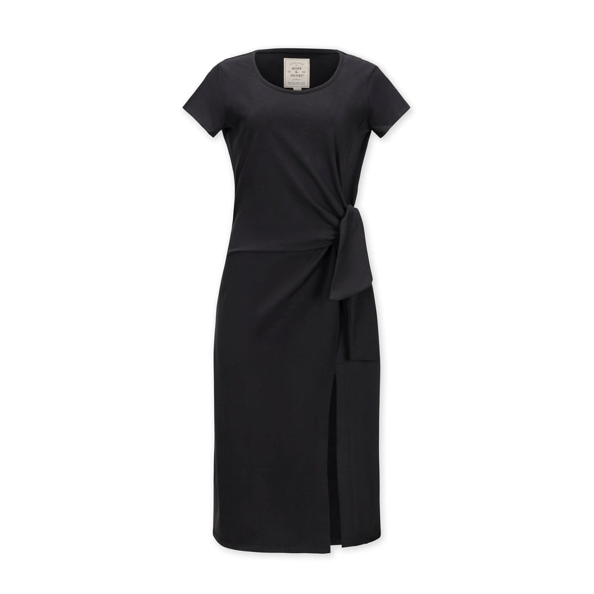 Organic Knit Tie Midi Dress