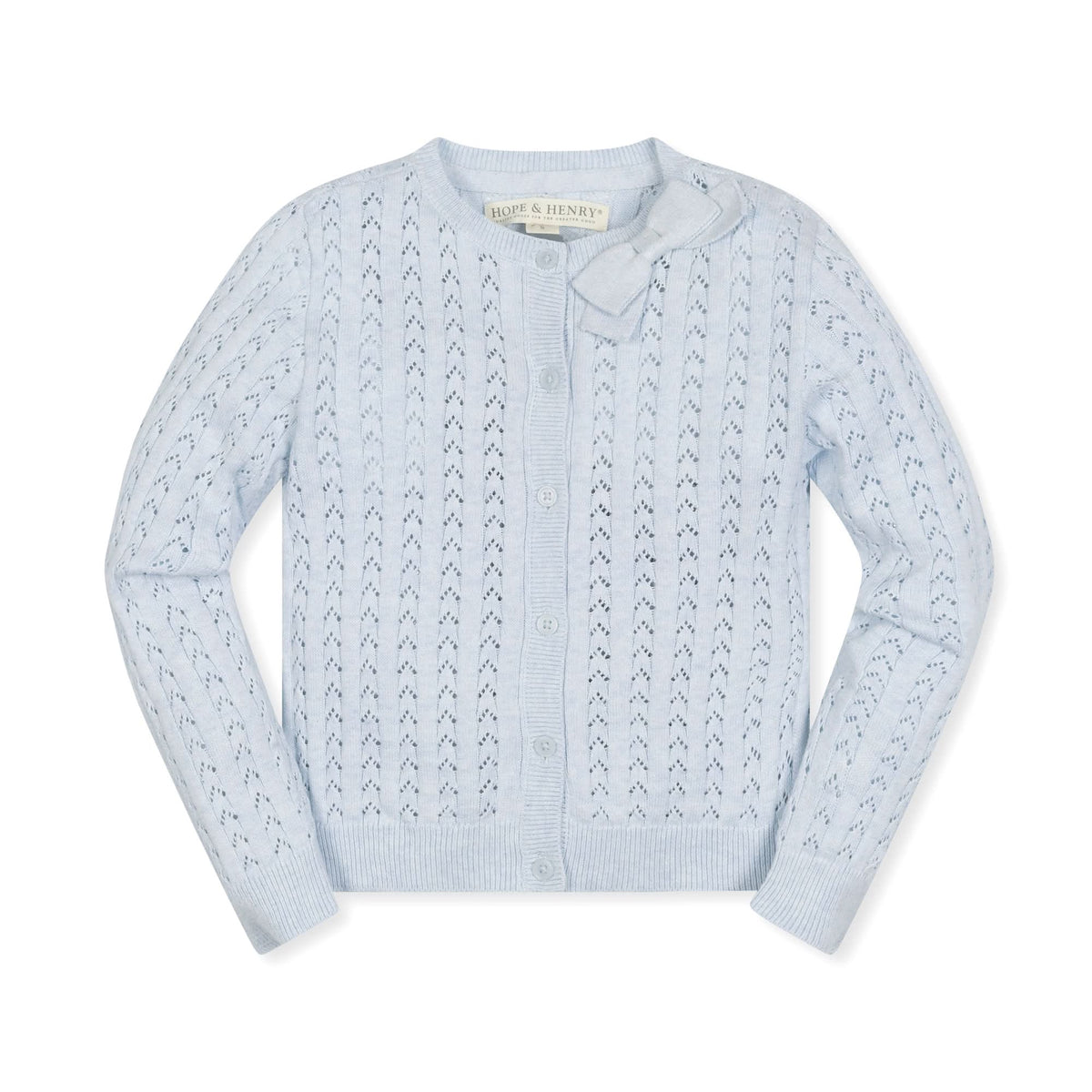 Organic Pointelle Bow Cardigan - Baby