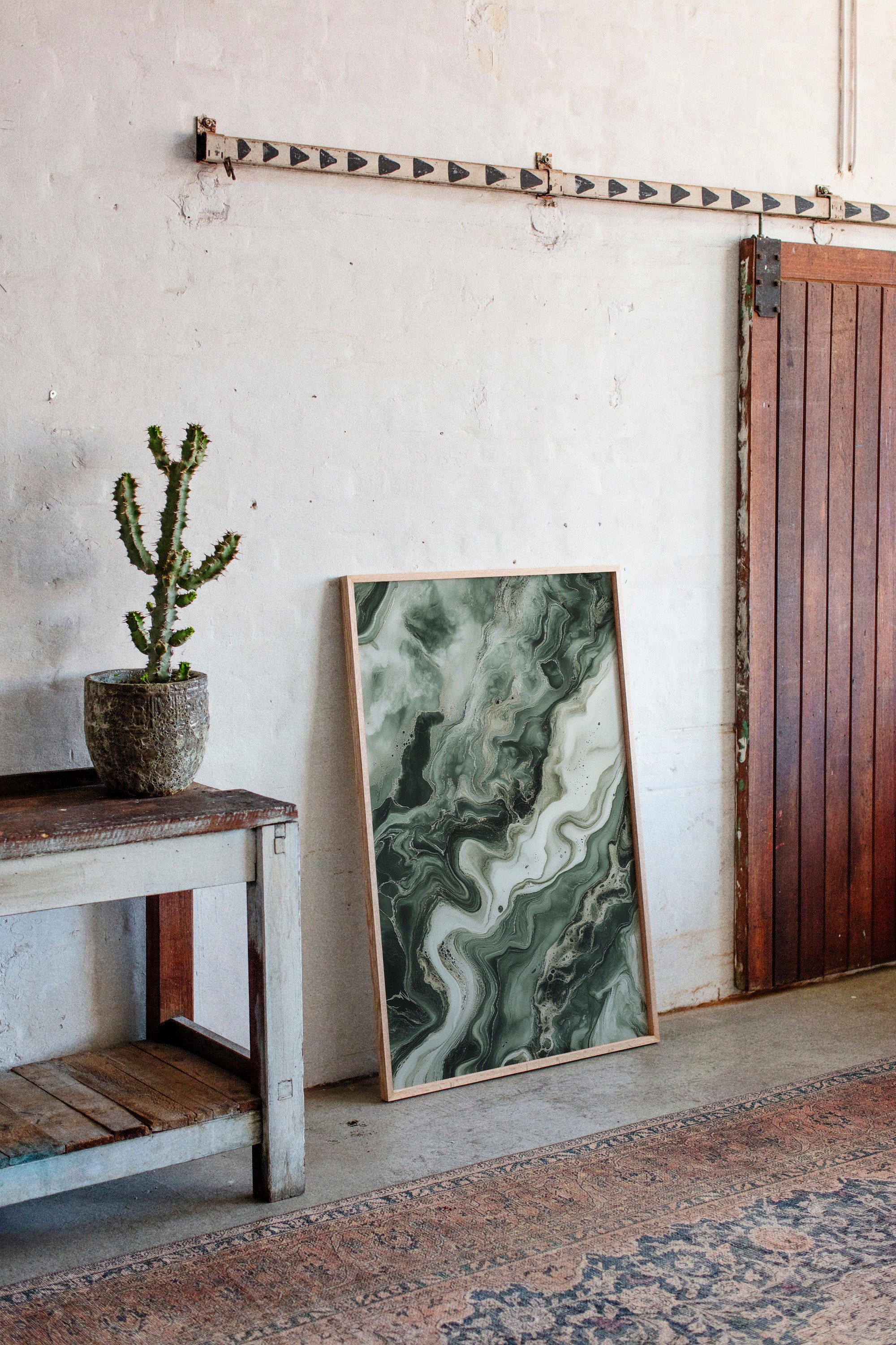 "Emerald Dreams" - Abstract Green Marble Art Print