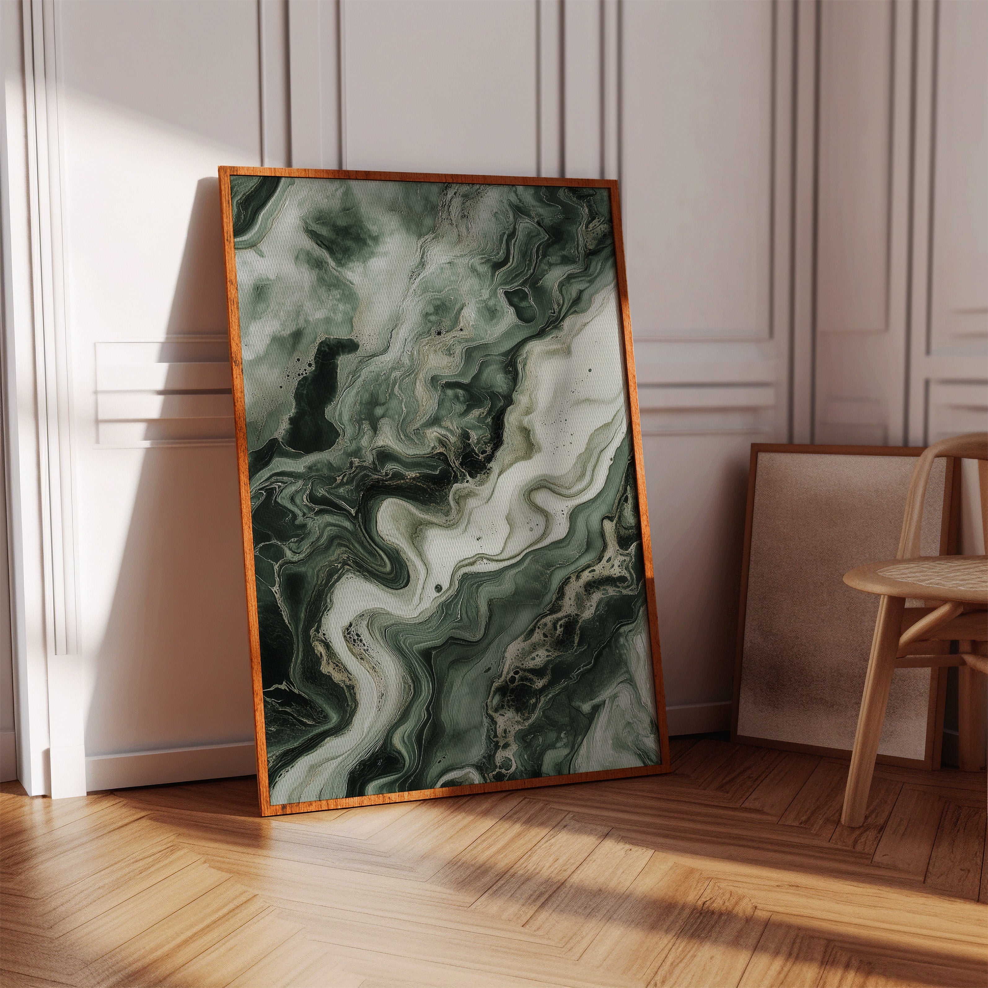 "Emerald Dreams" - Abstract Green Marble Art Print