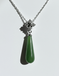 Canadian Nephrite Green Jade and Silver Drop Pendant - 5861 - Shop Avnu