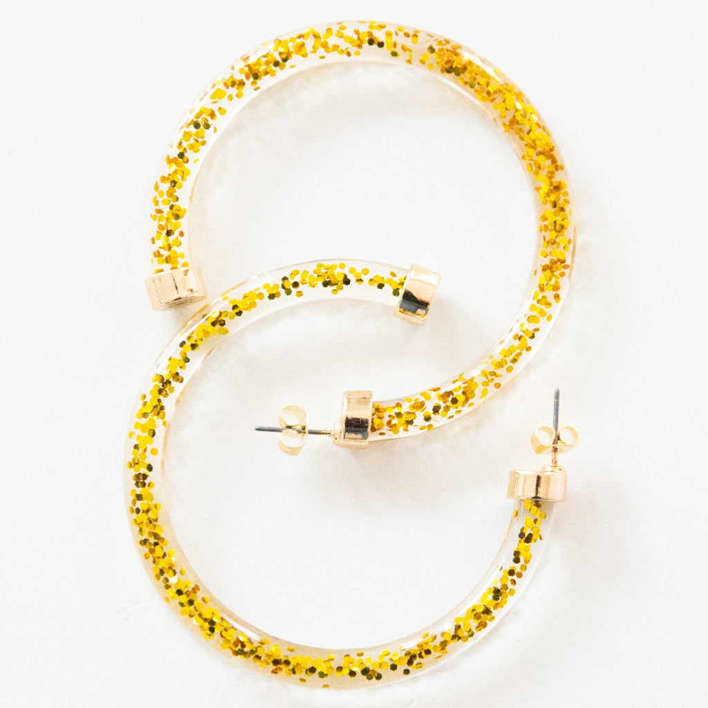 Gold Glitter Hoop Earrings - Shop Avnu
