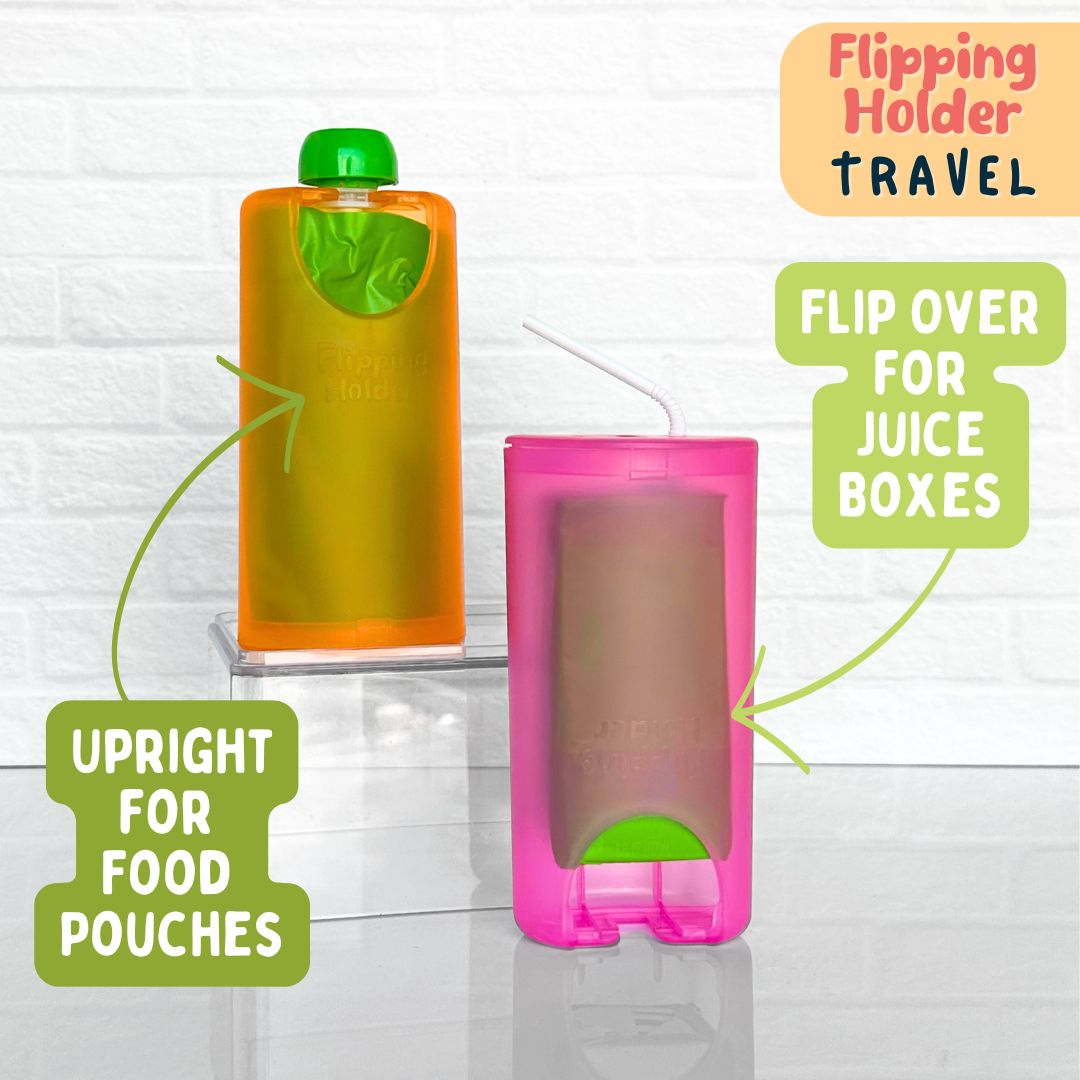 Flipping Holder TRAVEL - food pouch and juice box holder, fits cup holders - Shop Avnu