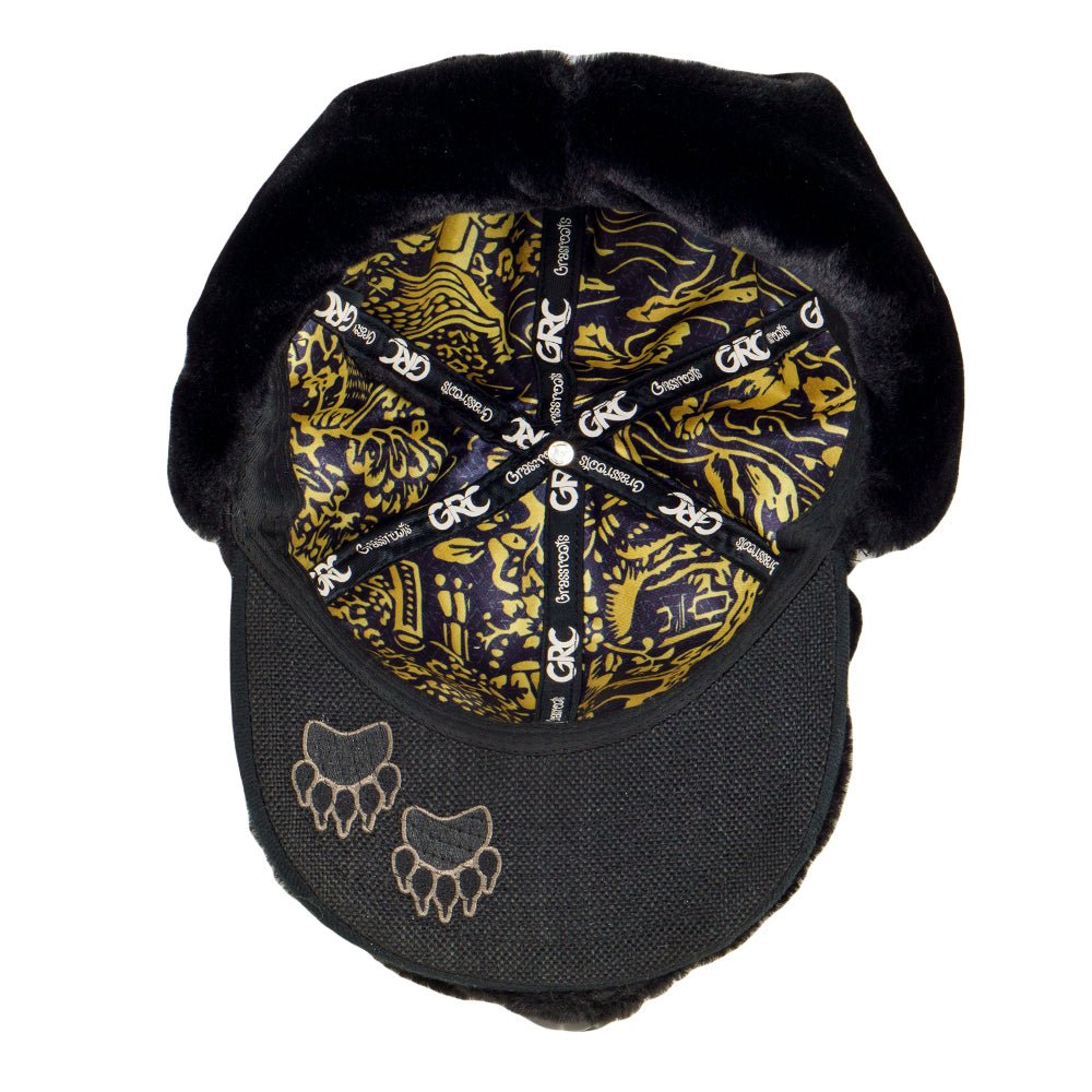 Black Bear Fur Earflap Fitted Hat - Shop Avnu
