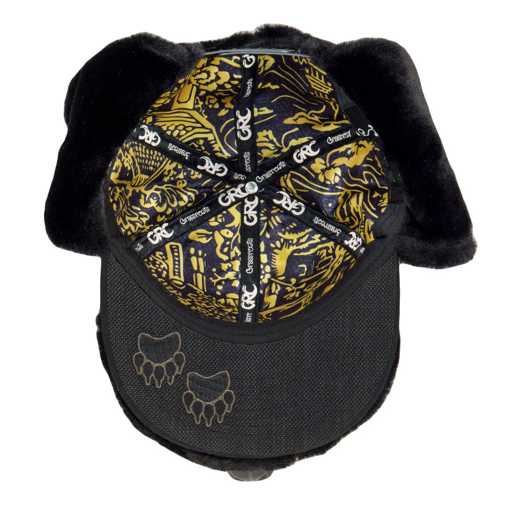 Black Bear Fur Earflap Snapback Hat - Shop Avnu