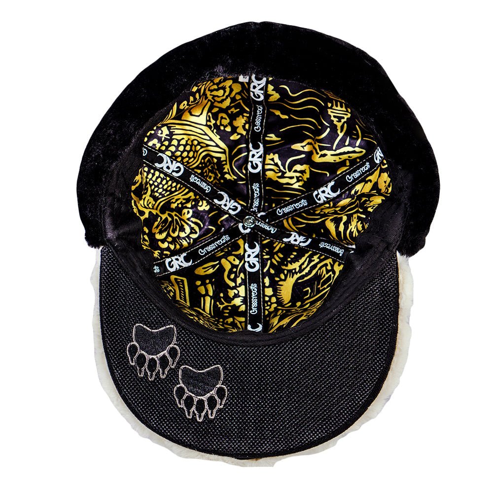 Panda Bear Fur Earflap Fitted Hat - Shop Avnu