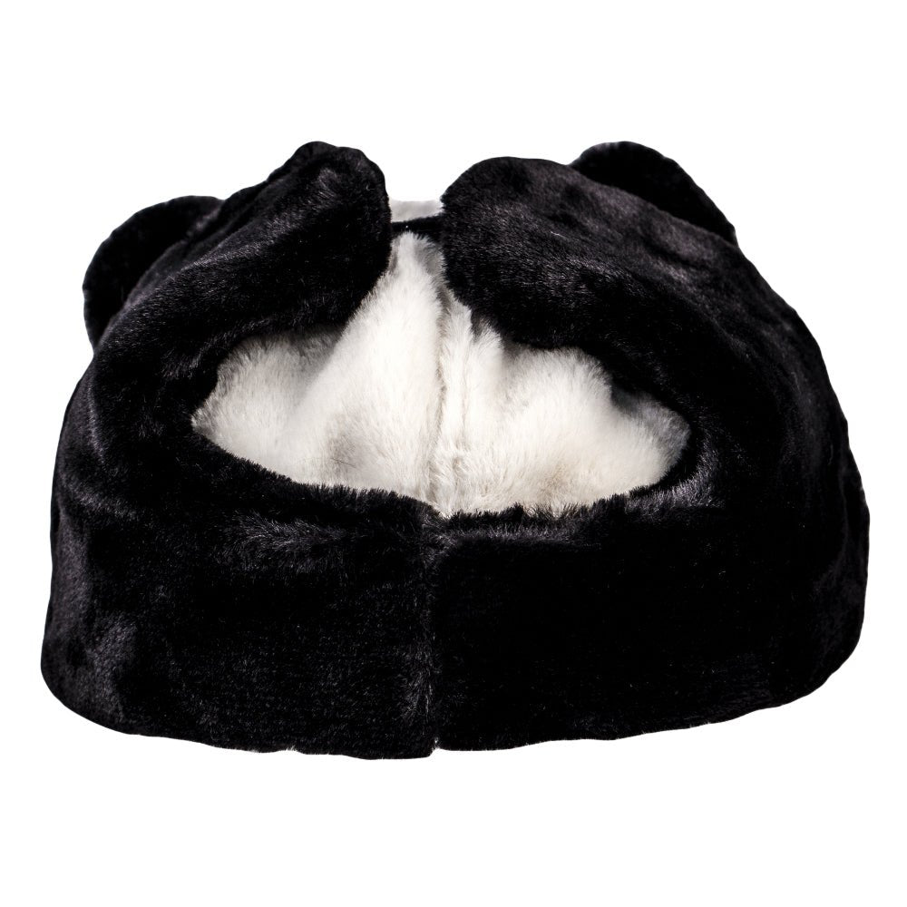 Panda Bear Fur Earflap Fitted Hat - Shop Avnu