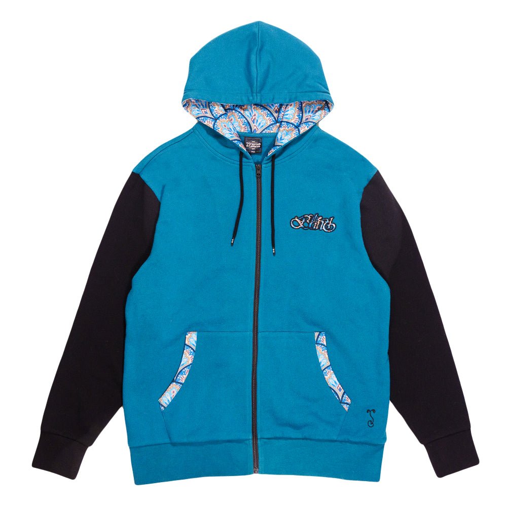 The Band Paisley Blue Zip Up Hoodie - Shop Avnu