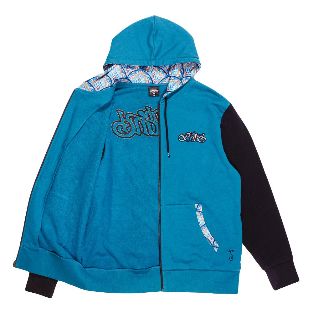 The Band Paisley Blue Zip Up Hoodie - Shop Avnu