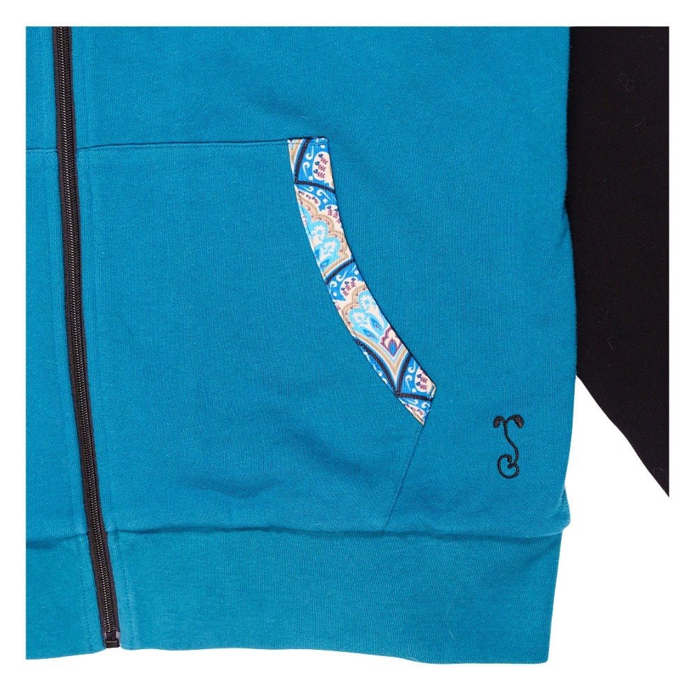 The Band Paisley Blue Zip Up Hoodie - Shop Avnu