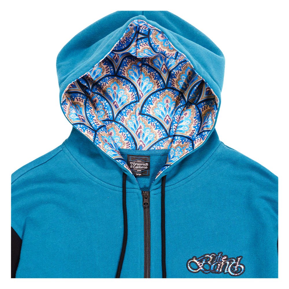 The Band Paisley Blue Zip Up Hoodie - Shop Avnu