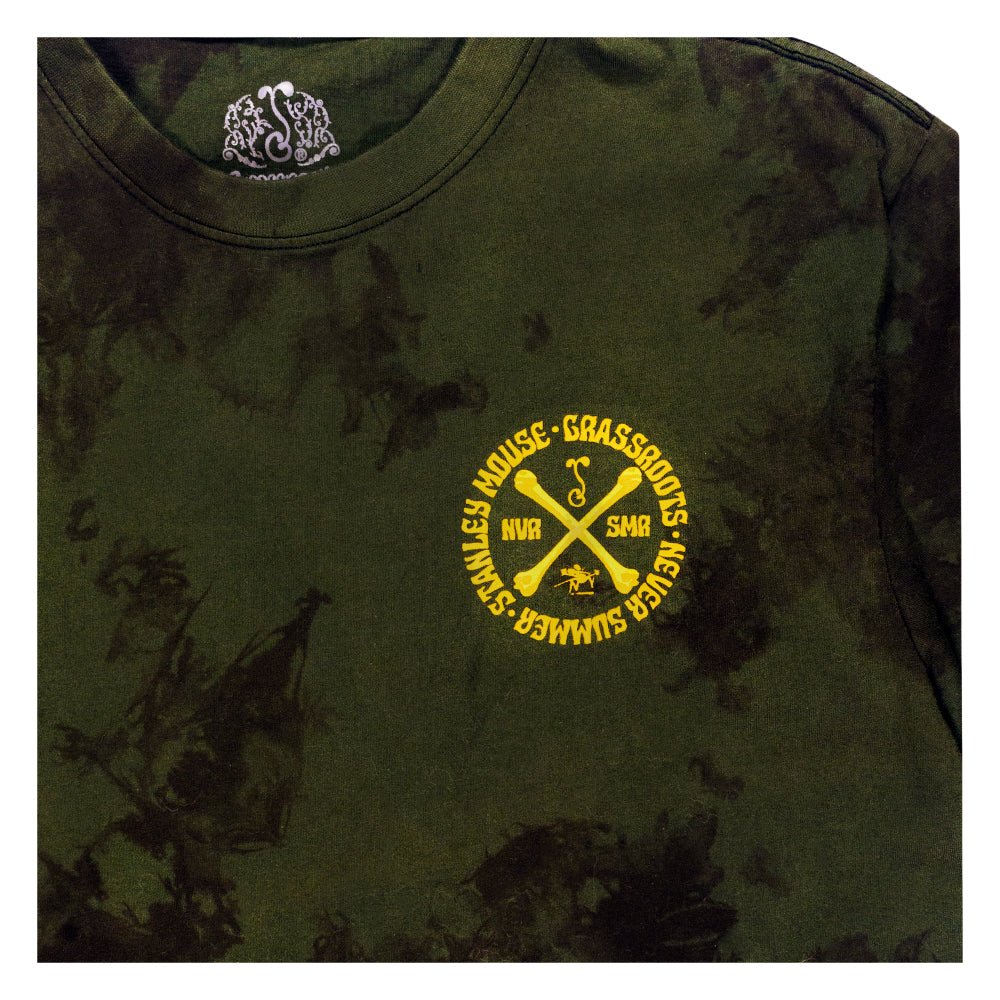 Stanley Mouse Mandolin Jester Never Summer Green Dyed T Shirt - Shop Avnu