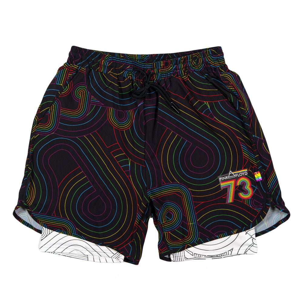 Pink Floyd DSOTM V2 Black Rainbow Athletic Liner Shorts - Shop Avnu