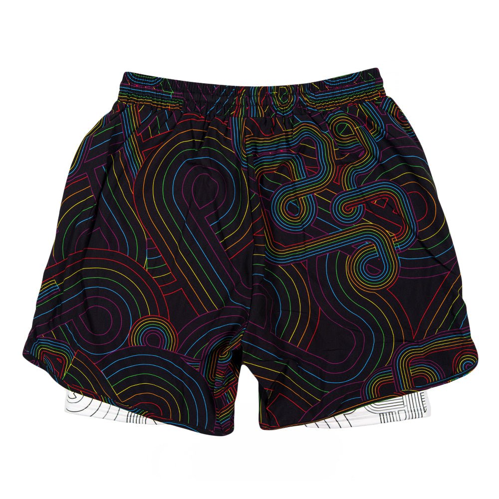 Pink Floyd DSOTM V2 Black Rainbow Athletic Liner Shorts - Shop Avnu