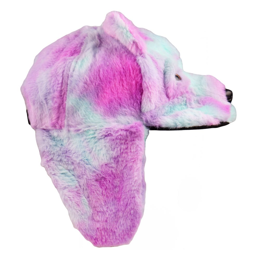 Purple Bear Fur Earflap Snapback Hat - Shop Avnu