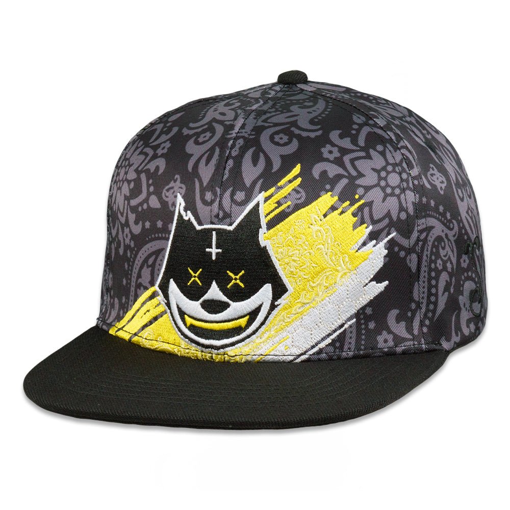 Stylust Paisley Cat Black Snapback Hat - Shop Avnu