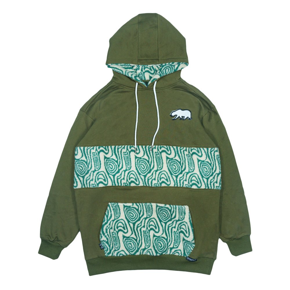 Removable Bear Green Fur Tall Pullover Hoodie - Shop Avnu