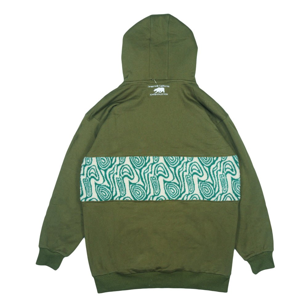 Removable Bear Green Fur Tall Pullover Hoodie - Shop Avnu