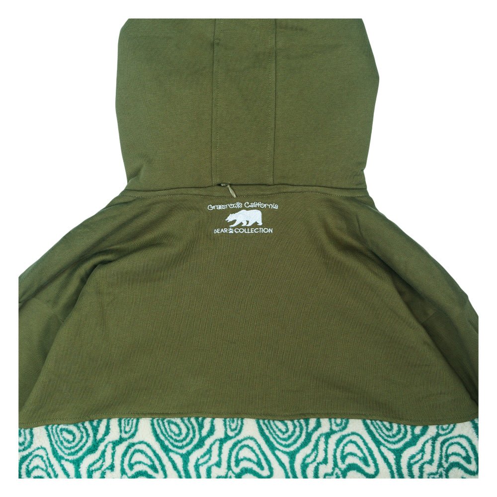 Removable Bear Green Fur Tall Pullover Hoodie - Shop Avnu