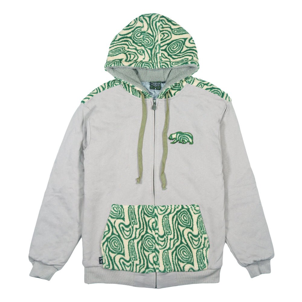 Removable Bear Green Fur Zip Up Hoodie - Shop Avnu