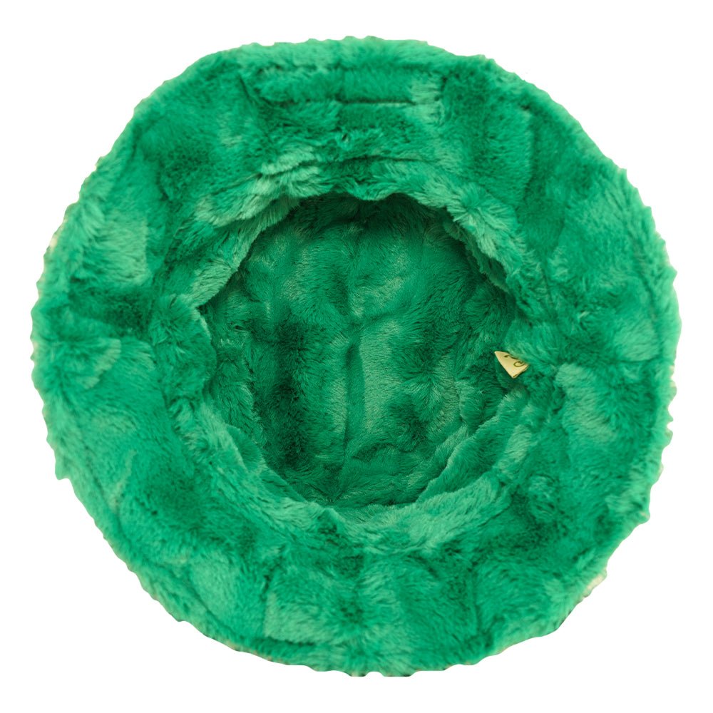 Bear Collection Green Fur Reversible Bucket Hat - Shop Avnu