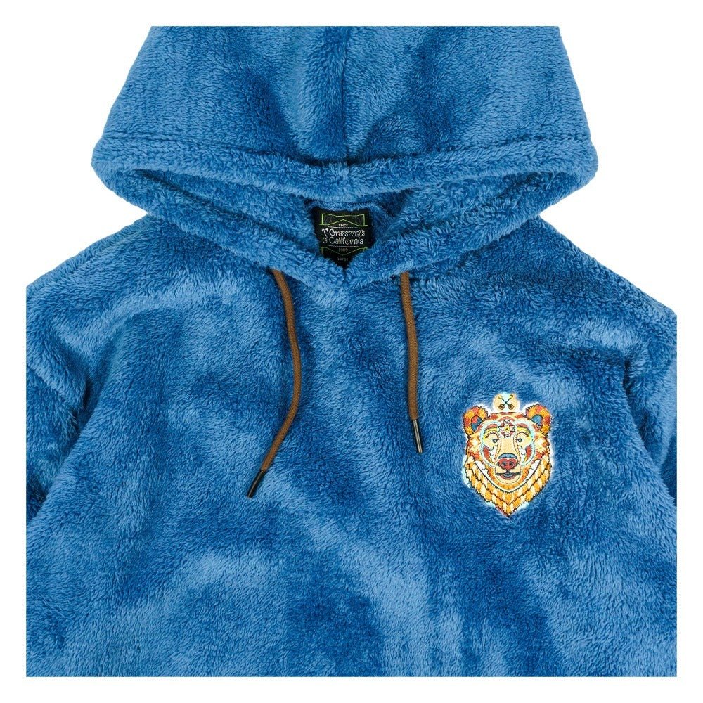 Frank Brothers Brother Bear Sherpa Fleece Blue Pullover Hoodie - Shop Avnu