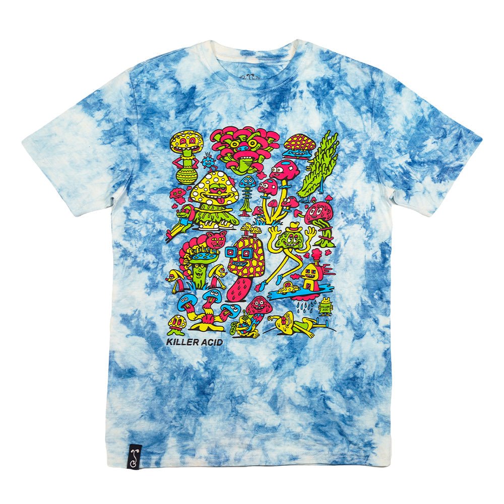 Killer Acid Mushroom Blue Tie Dye T Shirt - Shop Avnu