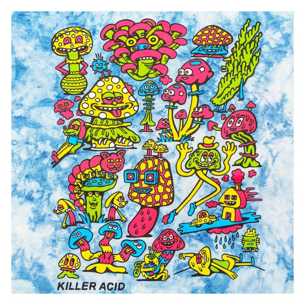 Killer Acid Mushroom Blue Tie Dye T Shirt - Shop Avnu