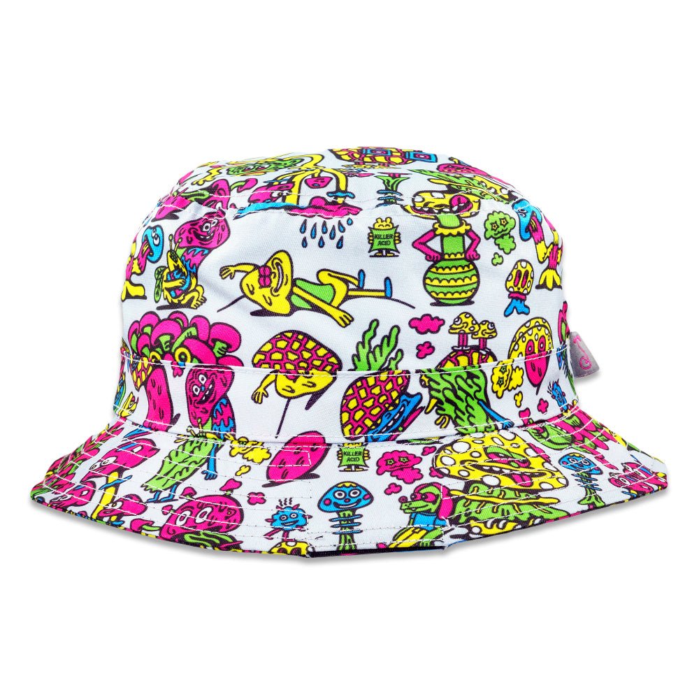 Killer Acid Mushroom Friends Reversible Bucket Hat - Shop Avnu