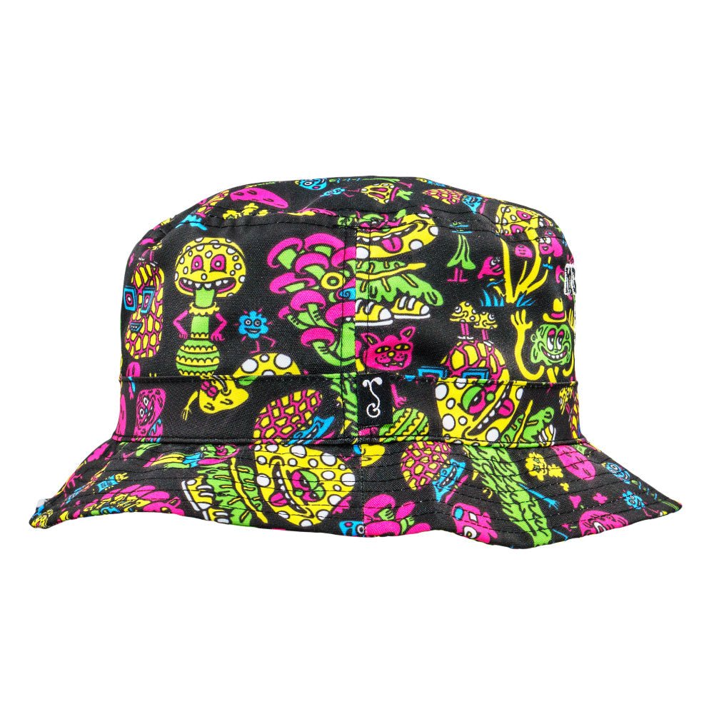 Killer Acid Mushroom Friends Reversible Bucket Hat - Shop Avnu