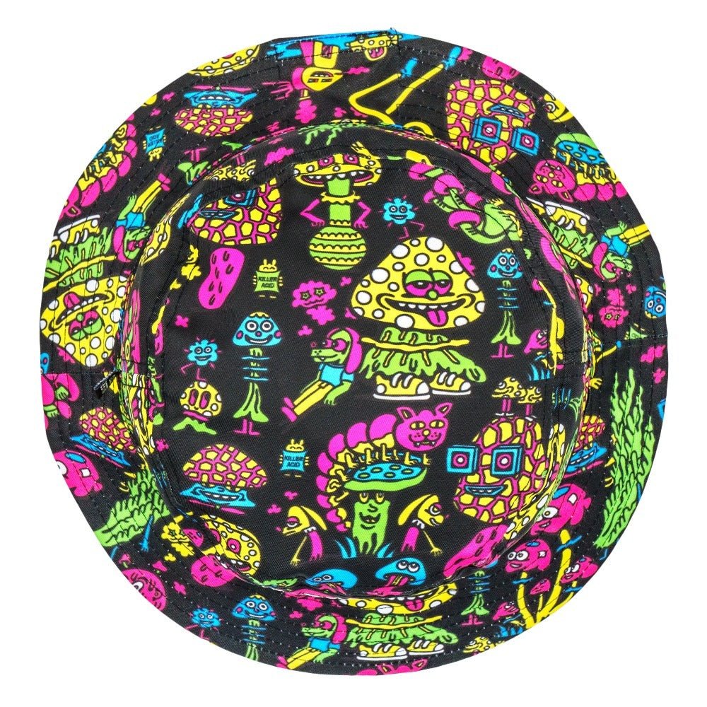 Killer Acid Mushroom Friends Reversible Bucket Hat - Shop Avnu
