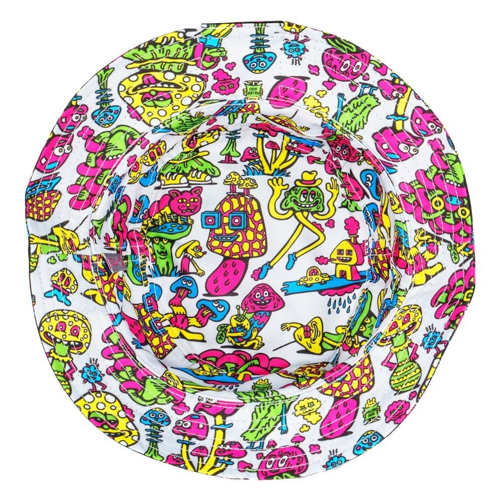 Killer Acid Mushroom Friends Reversible Bucket Hat - Shop Avnu