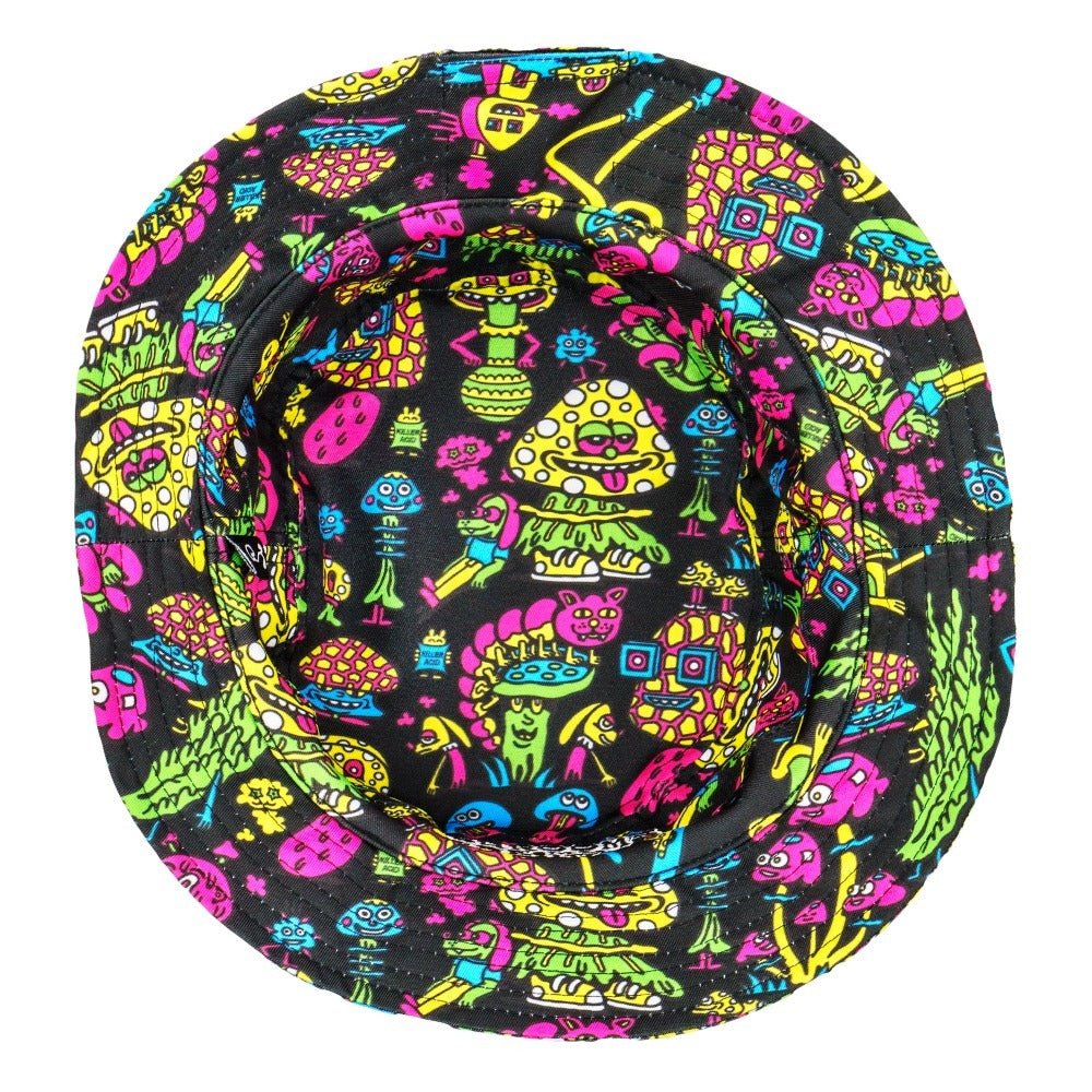 Killer Acid Mushroom Friends Reversible Bucket Hat - Shop Avnu