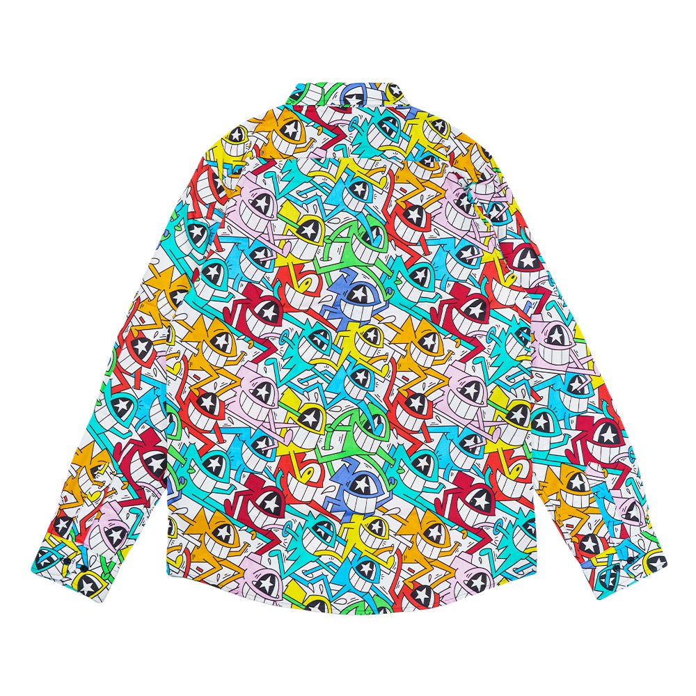 El Pez Smile Long Sleeve Button Up Shirt - Shop Avnu