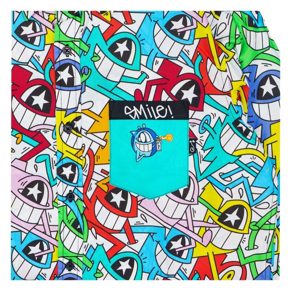 El Pez Smile Long Sleeve Button Up Shirt - Shop Avnu