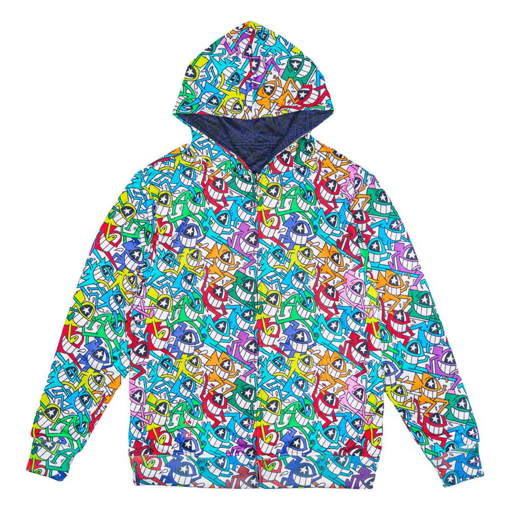 El Pez Smile Reversible Zip Up Hoodie - Shop Avnu