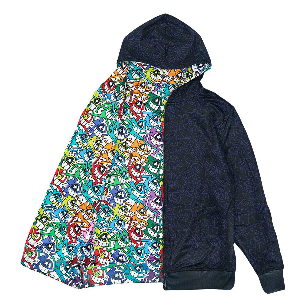 El Pez Smile Reversible Zip Up Hoodie - Shop Avnu