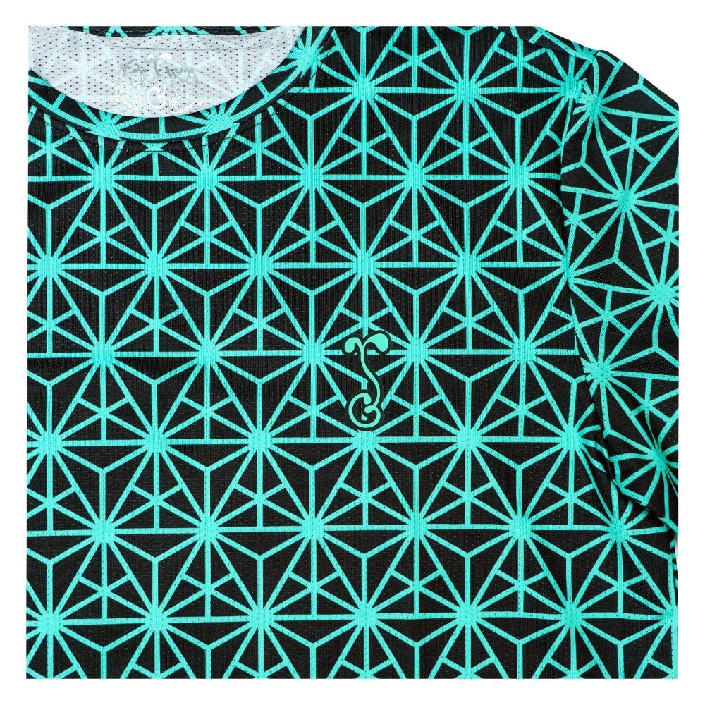 Geo Triangles Teal Athletic T Shirt - Shop Avnu