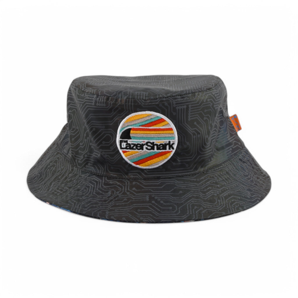 Lazer Shark Circuit Reversible Bucket Hat - Shop Avnu
